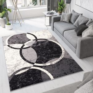 Tapis Shaggy Shaggy Gris Rayé Vert Rouge Tapis Beige De