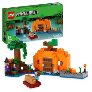 ASSEMBLAGE CONSTRUCTION LEGO® Minecraft 21248 La Ferme Citrouille, Jouet de Maison avec Figurines Steve et Sorcière