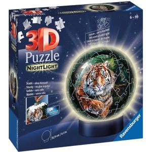 PUZZLE Puzzle 3D Ball illuminé - Grands félins - Ravensburger - 72 pièces