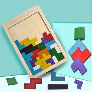 PUZZLE Puzzle Tetris Tangram en Bois Coloré pour Enfants 