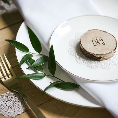 48 Porte-Noms De Table En Bois Relaxdays - Décoration Naturelle Pour Mariage Et Anniversaire