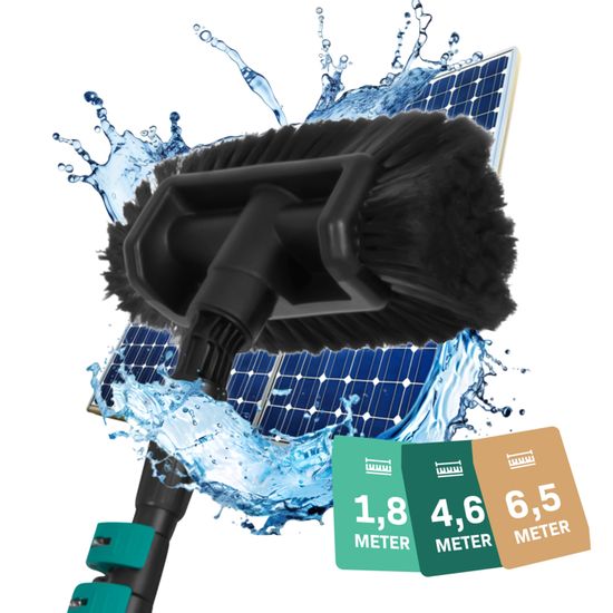 Brosse De Lavage Telescopique Toiture, Perche Telescopique Nettoyage Toiture Avec Raccord De Tuyau, Kit De Nettoyage De Panneaux Photovoltaïques Pour Laver Les Voitures, Bateaux
