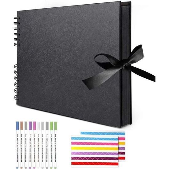 Album Photo Never Ever Land - 80 Pages 250g - Couverture Rigide Champagne - 30x25cm - Spirale