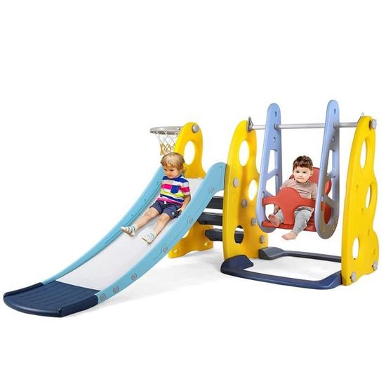 Balançoire de toboggan pour enfants 3 en 1 avec balançoire de toboggan