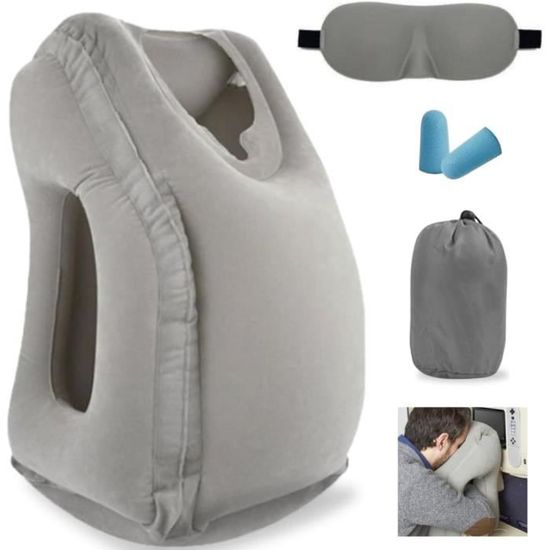 Oreiller De Cou Gonflable Samsonite Gris, Pour Voyage En Avion, Train, Voiture