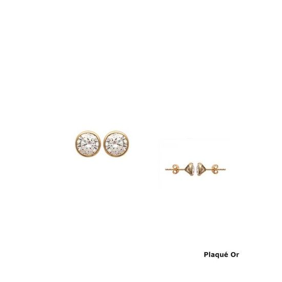 Boucles CLOUS d/'oreilles Plaqué Or ZIRCONIUM 5mm