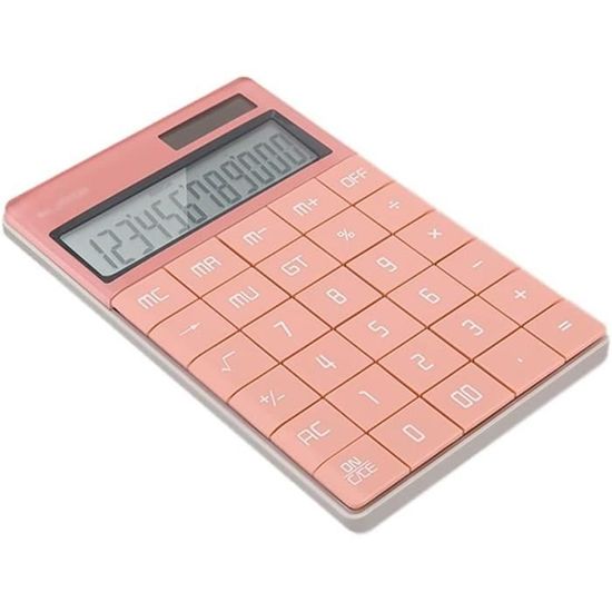 Calculatrice De Bureau OFFIDIX 12 Chiffres - Couleur Jaune Bonbon - Double Alimentation Solaire/pile - Clavier Rétro Confortable - 7