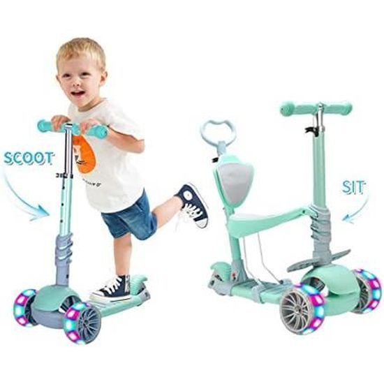 5 En 1 Enfants Trottinette Bebe Trottinette Trottinette Reglable Pour Les Tout Petits De 3 Ans Garcons Filles Soutenant 50 Kg Cdiscount Jeux Jouets