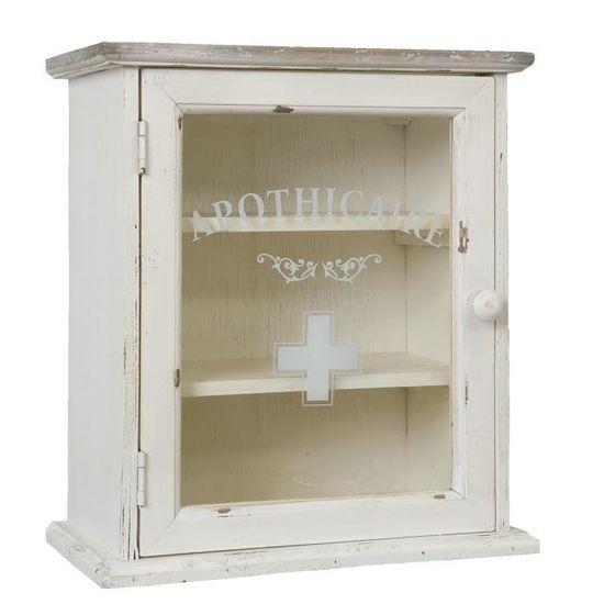 Armoire A Pharmacie Blanche Bois Neuve 3 Etageres Porte Vitree 32x16x36cm Achat Vente Armoire A Pharmacie Armoire A Pharmacie Blanche Cdiscount