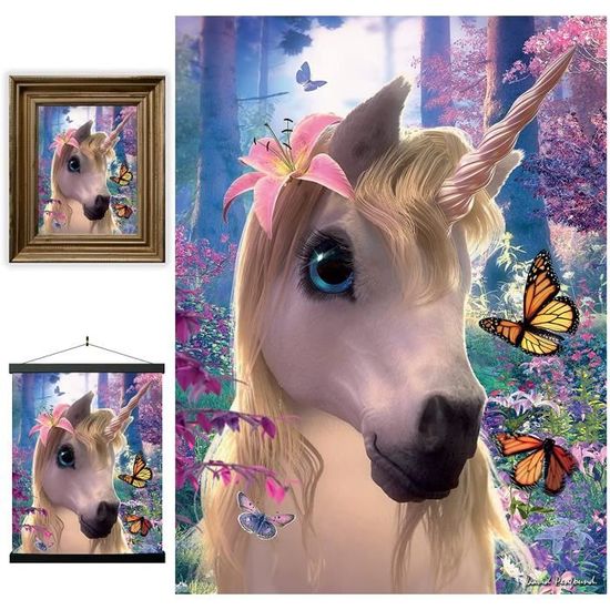 Affiche Lenticulaire 3D "Amour De Printemps" - Cheval 30x40cm - Effet 3D Dynamique - Sans Cadre