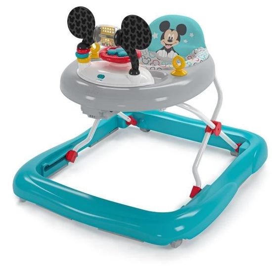 BRIGHT STARTS Trotteur bébé Disney baby Mickey - Lumineux et Musical - 61 x 69 x 63 cm - Multicolore - Dès 6 mois