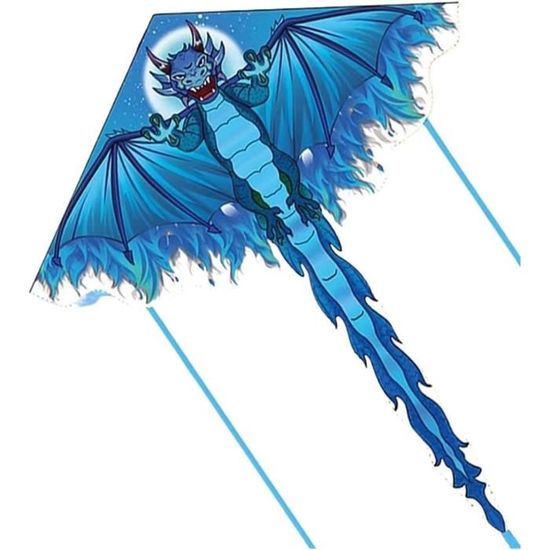 Touch The Sky Cerf-volant Dragon 55x62 Pouces - 120 Mètres De Fil, Bobine Avec Verrouillage, Facile à Voler Pour Tous âges