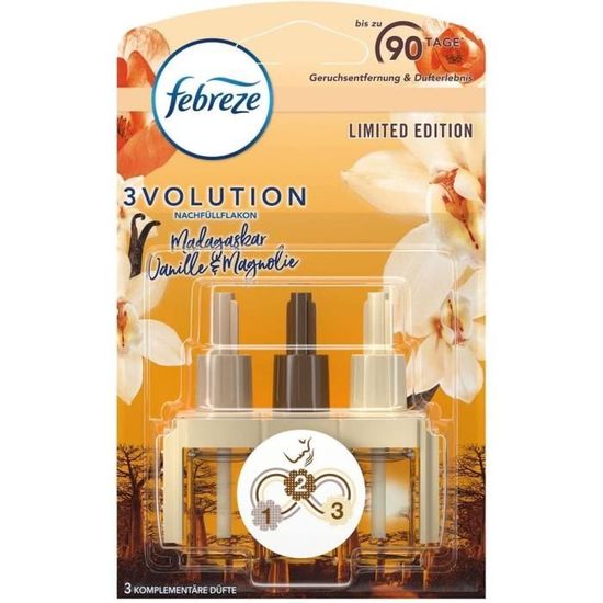 Febreze 3Volution Ricarica Vaniglia – Elimina Gli Odori E Alterna 3 Fragranze, Durata 90 Giorni