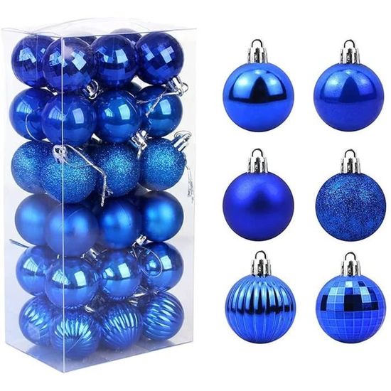 Lot De 48 Boules De Noël En Velours Bordeaux - Diamètres 4, 6, 8 Cm, Incassables, Avec Corde Et Capuchon Métal, Pour Sapin, Déco - 12