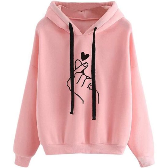 Sweat A Capuche Femme Zippé 2025 Automne Hiver Coton Oversize Manches