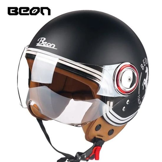 Casque Demi-jet Moto Evember - Taille 27x22x15cm, Visière Anti-UV, Léger Et Rétro, Pour Scooter, Trottinette Ou Moto - 11