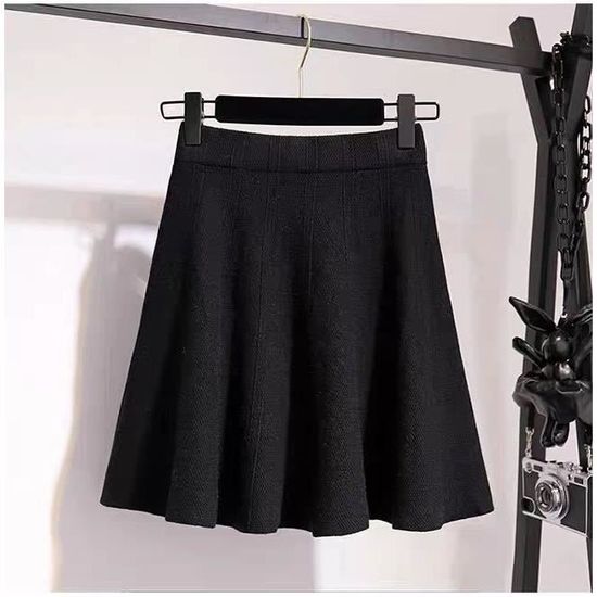 Jupe,GIGOGOU épais Chaud Femmes Jupes Plissées élastique Taille Haute