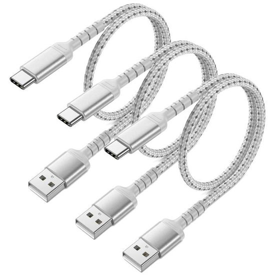 CLEEFUN Lot De 5 Câbles USB A Vers USB C 3 A à Recharge Rapide, Pour