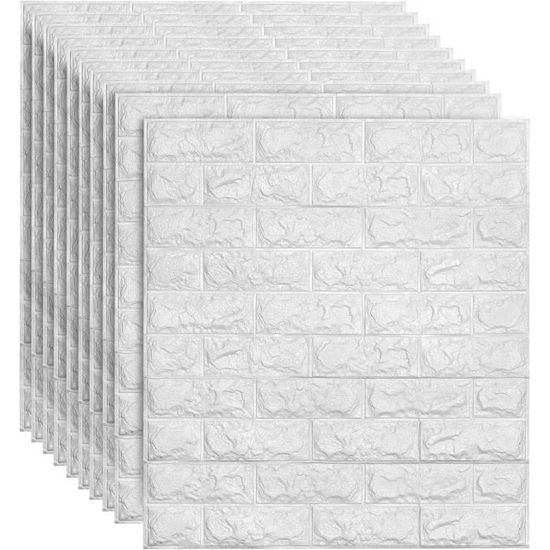 Lot De 10 Panneaux Muraux 3D Adhésifs - Effet Pierre Naturelle