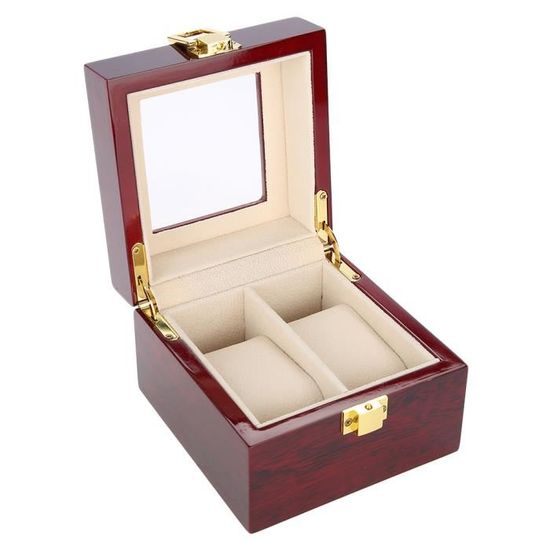 Présentoir à Montres En Bois - 7x6x5 Cm, Coussin En Cuir, Organisateur Pour Bijoux Homme/femme