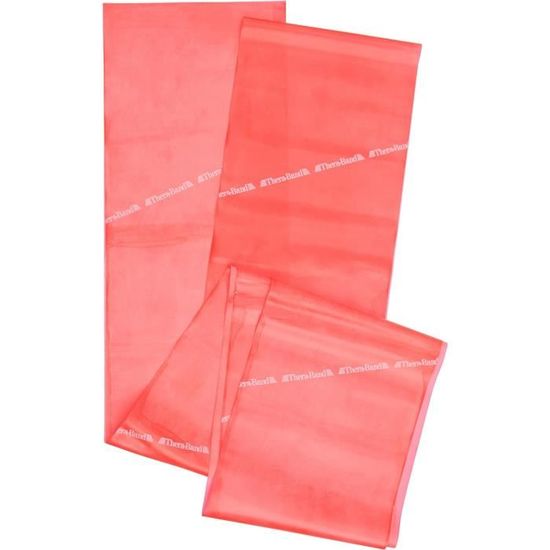 Bande élastique Thera-Band Rouge 2,5m – Avec Pochette Zip Et Guide D’exercices – Pour Rééducation Et Renforcement Musculaire