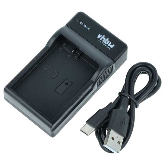 Chargeur USB Compatible JVC BN-VF808U, BN-VF815, BN-VF823, Etc. | Sortie 8,4 V, Avec Témoin LED | Câble Micro-USB Inclus
