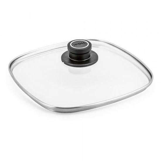 Couvercle Carré En Verre Sécurisé WOLL – 27,5 X 27,5 Cm, Argenté, Occasion