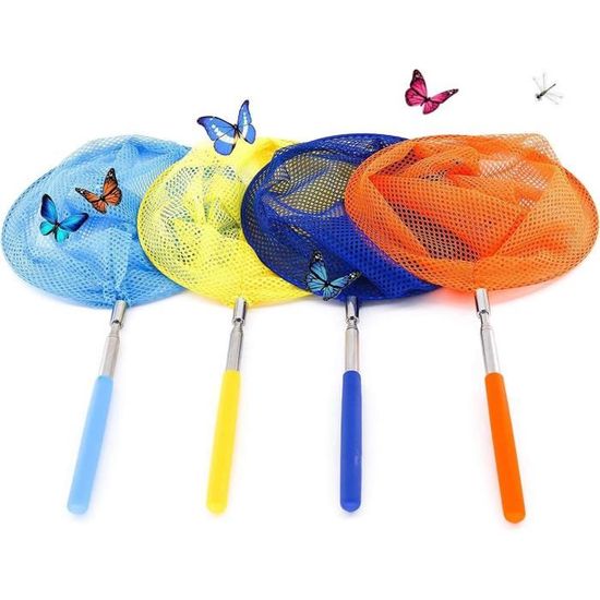 2x Filets de pêche extensibles jaunes / Filets à papillons 36 cm - Filet de pêche 2x Filets de pêche extensibles jaunes / Filets à papillons 36 cm - Filet de pêche
