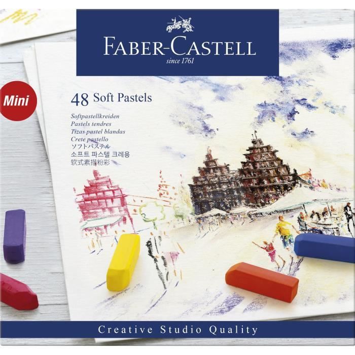 FABER-CASTELL Boîte 48 Demi Pastels Carrés Tendres