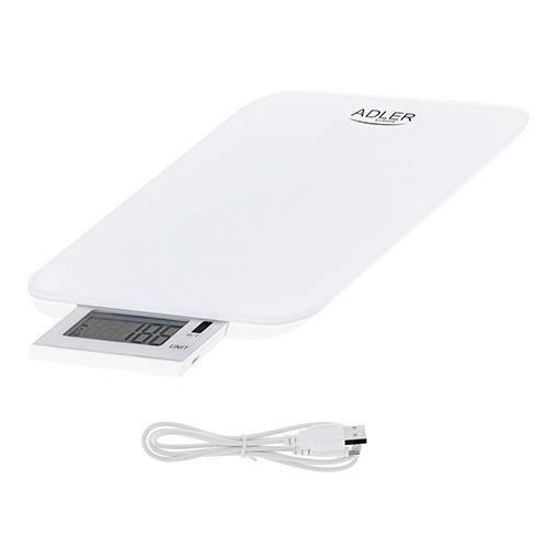 Adler AD 3167W kitchen scale White Countertop Rectangle Electronic kitchen scale