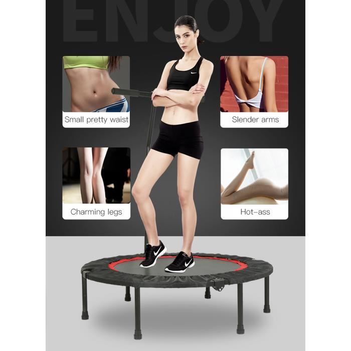 @YOU. 100cm Trampoline Fitness - Avec Main courante simple - Hauteur Réglable 73cm 84cm 95cm