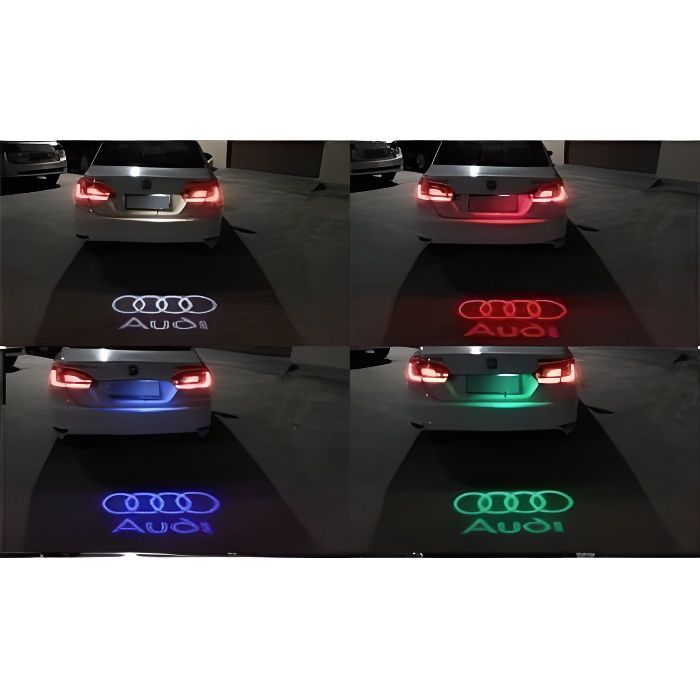 Logo coffre AUDI LED Lumière ROUGE de Courtoisie Ghost Shadow Light voiture