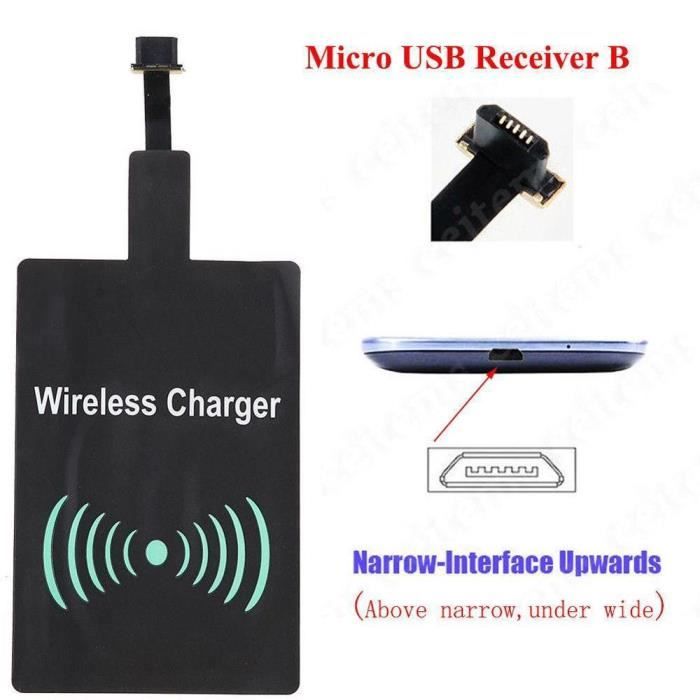 Chargeur sans fil Qi à Induction récepteur adaptateur de charge 5 Micro 6 USB Pad pour iphone 7 IQ Dock type-c huawei [74798CE]