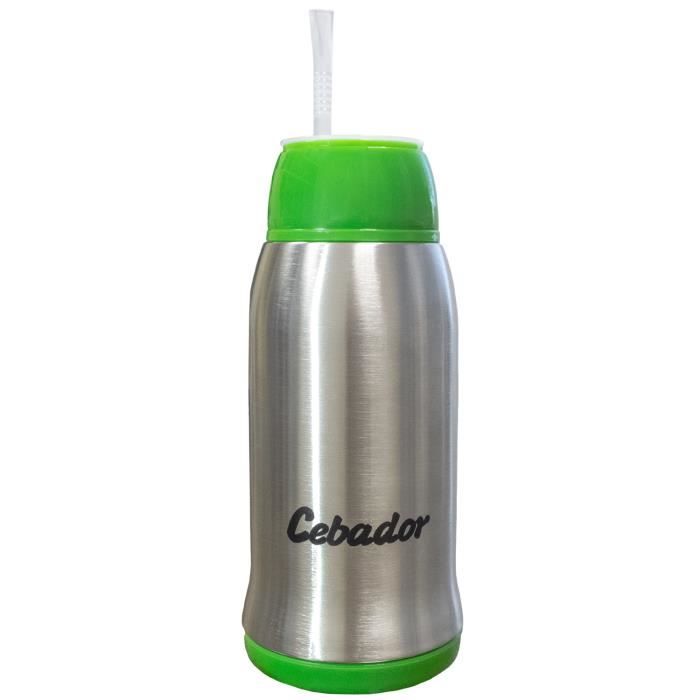 Cebador - Yerbomos 3.0 - calebasse, bombilla et bouteille en un ! - Récipient de Yerba Maté 500 ml - Double paroi en acier inox -