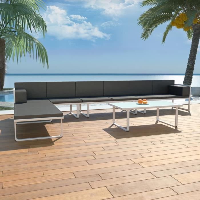 #54457 Ensemble repas de jardin Professionnel - Ensemble Table et Chaise de Jardin 5 pcs - Textilène Aluminium Noir Parfait