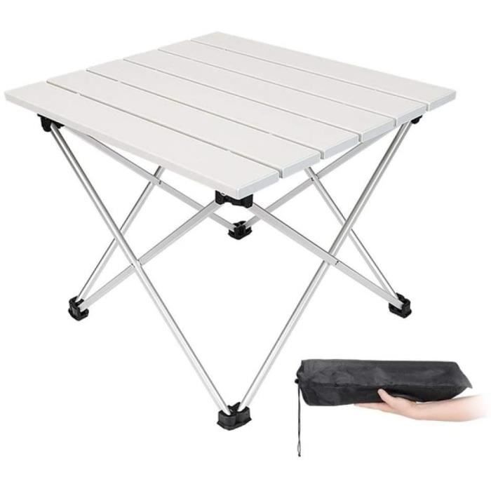 Tables de jardin LGFSG Table Pliante Meubles d'extérieur de Jardin Tables Pliantes carrées Noires avec Pochette Camping 100980