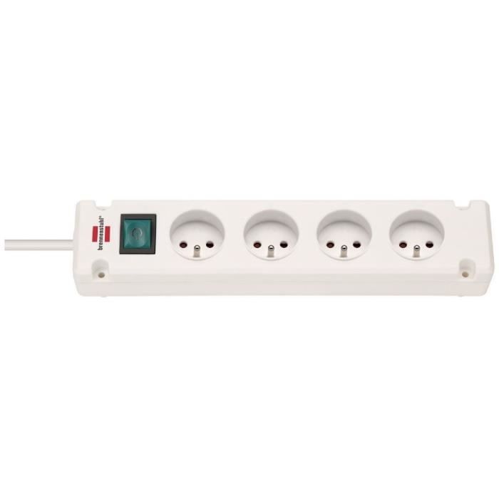 Brennenstuhl Multiprise BREMOUNTA Blanche - 4 prises - avec 1 -5m de câble