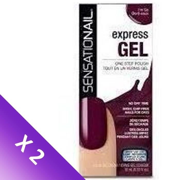 SENSATIONAIL Vernis gel semi-permanent Express Gel I'm So Bord-eaux 3en1 (Lot de 2)