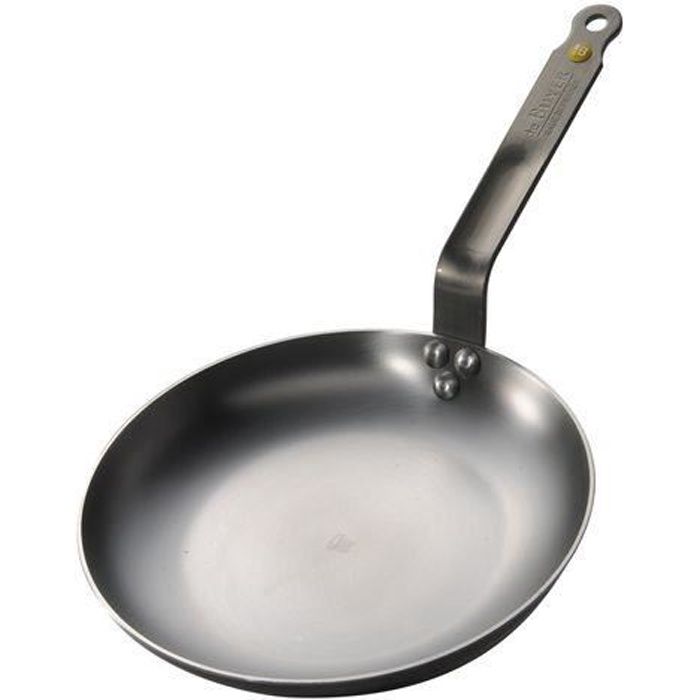 DE BUYER Poêle à omelette en tôle d'acier Mineral B Element - 24 cm