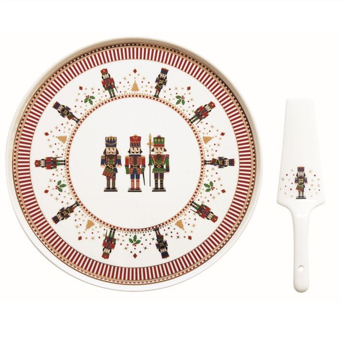 Coffret plat a tarte ø 32cm avec pelle en porcelaine nutcracker - Easy Life Multicolore