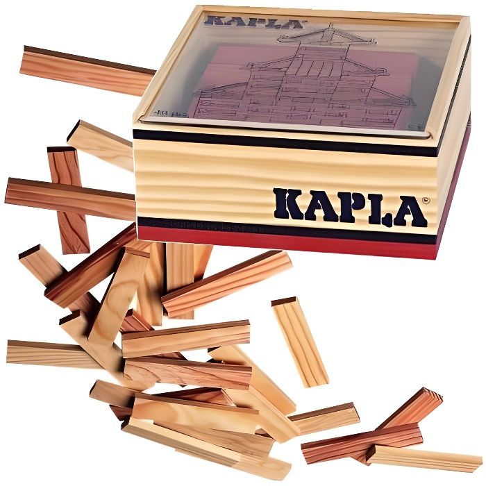 KAPLA Coffret Bois 40 Planchettes - Rouge