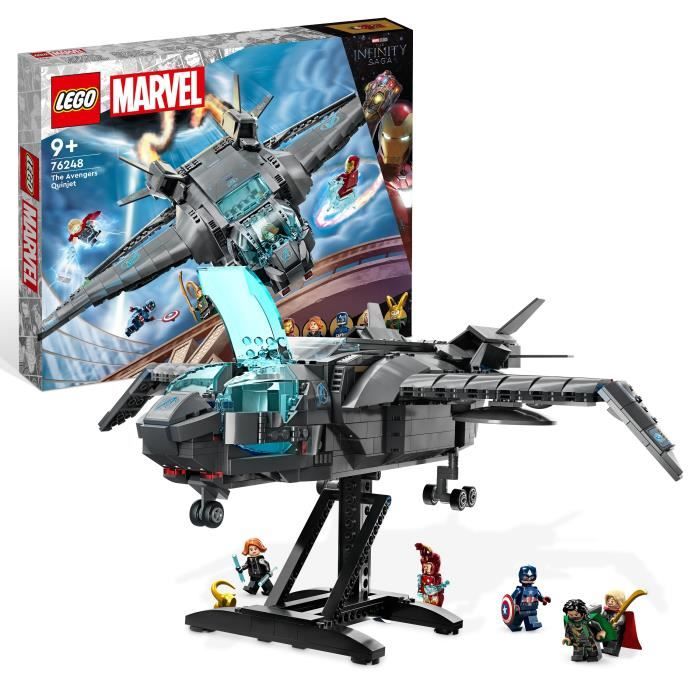 LEGO® Marvel 76248 Le Quinjet des Avengers, Jouet de Vaisseau Spatial avec Figurines, Infinity