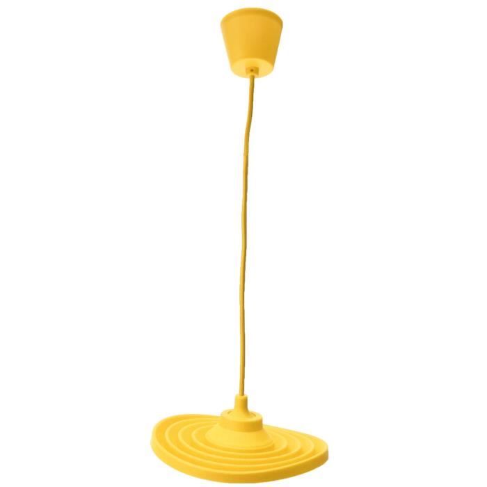 NEUFU E27 Abat-jour en silicone suspension plafonnier pour edison globe (sans ampoule) Jaune
