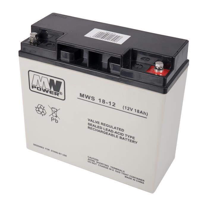 Batterie Gel PNI-ACC1812 12 V/18 Ah MW 18-12S Gris/Noir