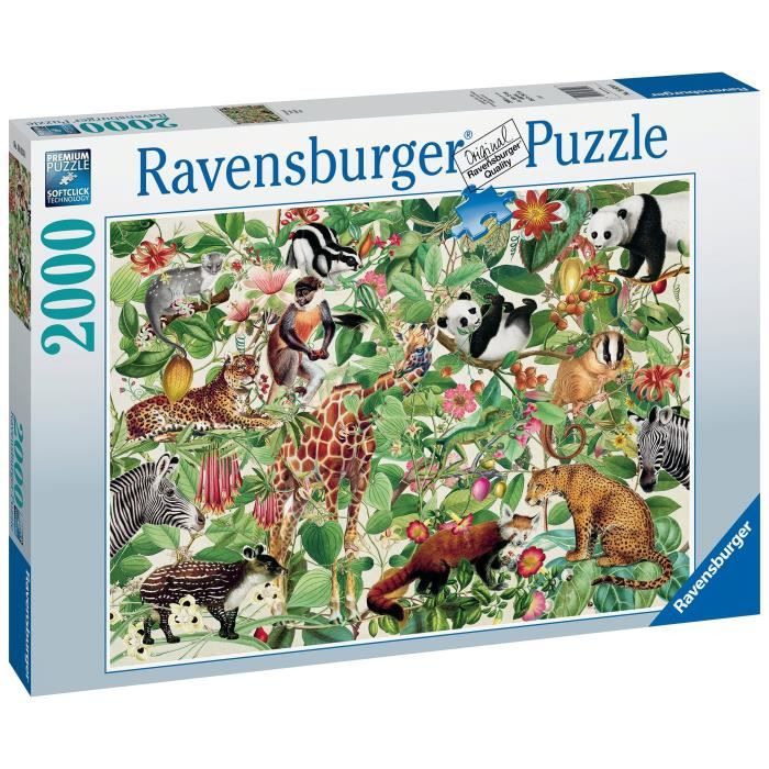 Puzzle 2000 pièces : Jungle Coloris Unique