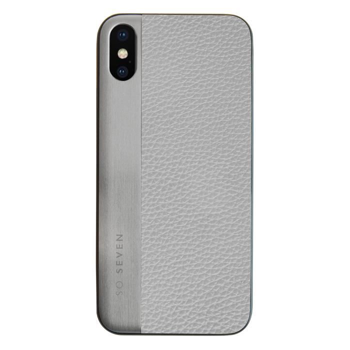 SO SEVEN Coque Metallic PU Argent: Apple iPhone X / XS