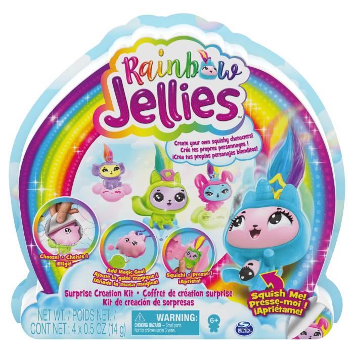 PACK DE 4 Rainbow Jellies - 6056248 - Coffret création 25 surprises pour créer des personnages personnalisés, Pour enfants 6 ans