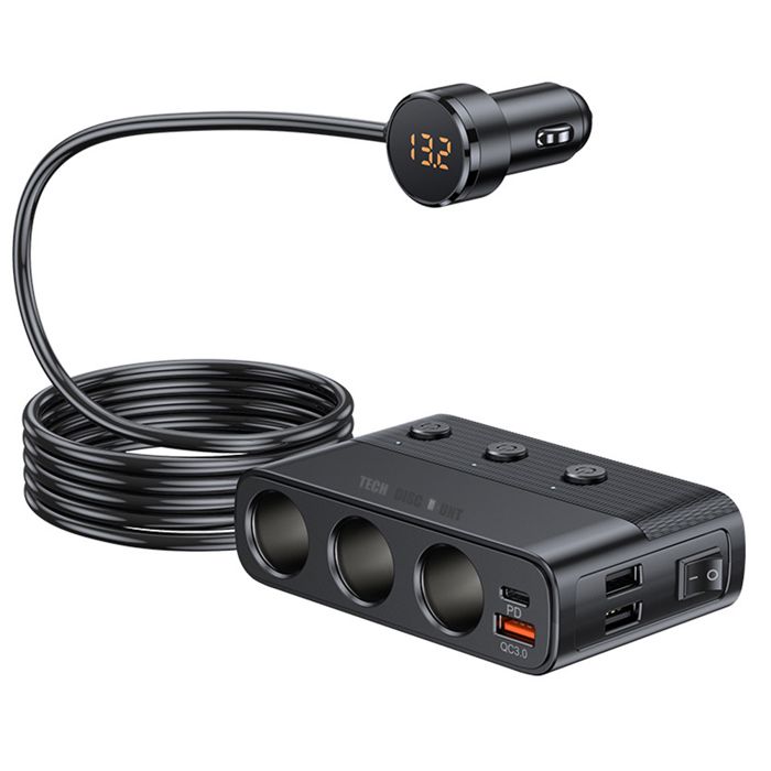 TD® Levier de vitesse de voiture noir avec contour rouge voiture automobile vitesse régulation conduite 5 vitesses ergonomique auto