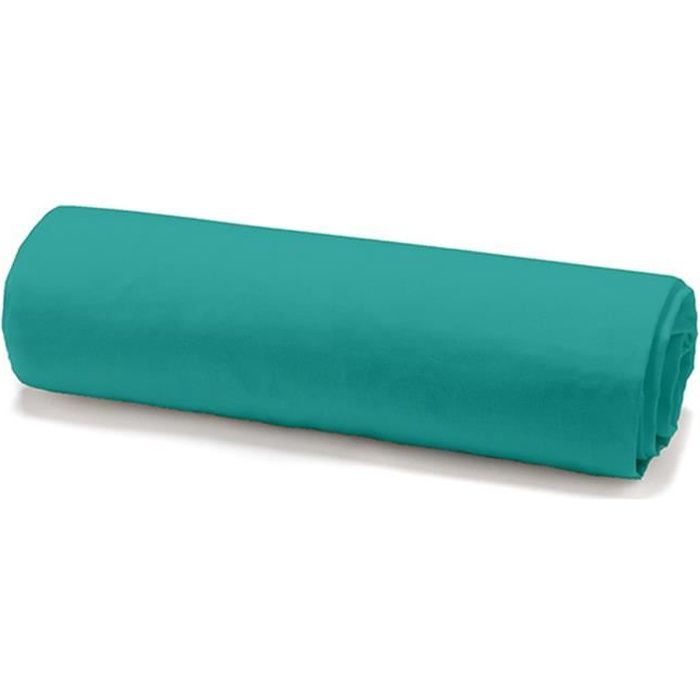 TODAY Drap housse 100% coton - 90 x 190 cm - Vert diabolo menthe