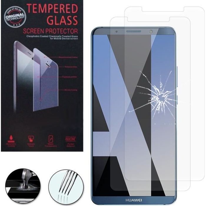 Pour Huawei Mate 10 Pro 6.0- : Lot - Pack de 2 Films de protection d'écran Verre Trempé
